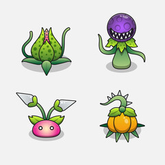Monster devil design game items vector