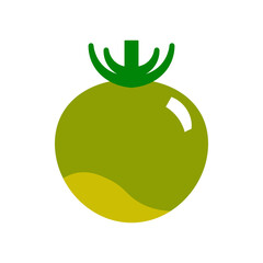 緑色のミニトマトのシンプルなベクターイラスト