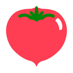 ピンク色のファーストトマトのシンプルなベクターイラスト