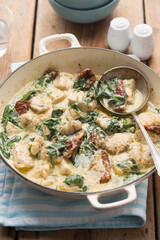 Creamy Tuscan chicken with sun dried tomatoes, spinach and parmesan - 570632770