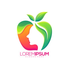 Awesome Abstract Apple People Leaf Premium Logo Vector