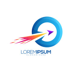 Awesome Circle Plane Premium Logo Vector