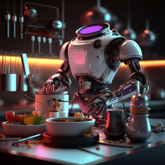 Robotic chef who cooks gourmet meals 