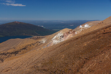 Volcanic smoke at Tongariro National Park, New Zealand