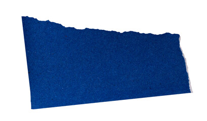 Blue torn paper piece on transparent background. Png paper.