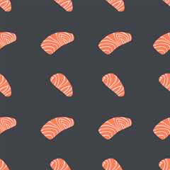 Salmon fillet texture, fish pattern. Vector background with stripes salmon