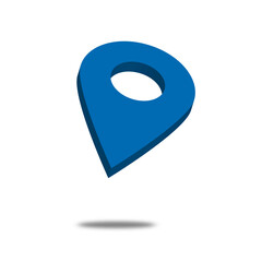 3d blue map pointer icon template