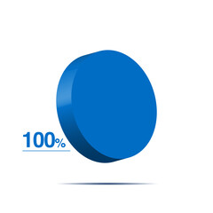one hundred 100 percent 3d Isometric pie chart diagram for business presentation. Vector infographics illustration eps.