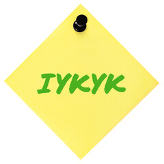 If you know you know acronym IYKYK text macro closeup neon green marker Tiktok gen Z slang inside...