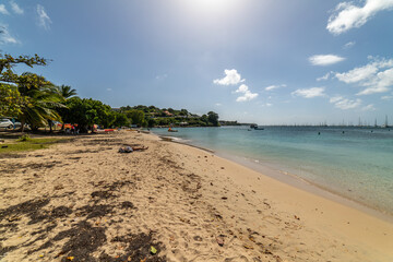 White  sand beach in Sainte Anne, Martinique, France