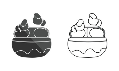 Wireless headphone airpods symbol modern simple vector icon. 