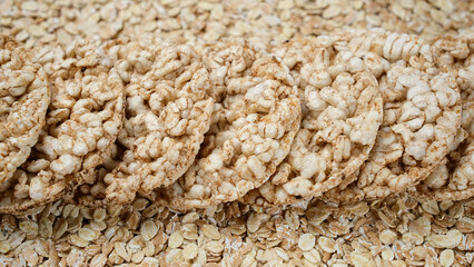 Rice crispbread. Healthy vegan snack idea