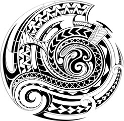 Polynesian ethnic style tattoo - obrazy, fototapety, plakaty