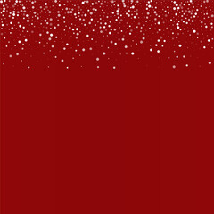 White Snowfall Vector Burgundy Background. Light