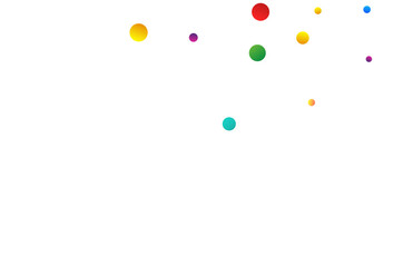 Color Rain Christmas Vector White Background.