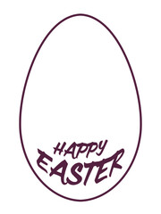 白色の塗りのたまご型の枠にHAPPY EASTERの文字のフレーム素材