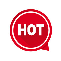 Hot text quote speech bubble icon 
. Modern promotion banner, price tag, hot sale vector illustration.
