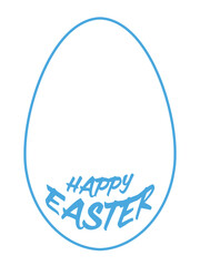 白色の塗りのたまご型の枠にHAPPY EASTERの文字のフレーム素材