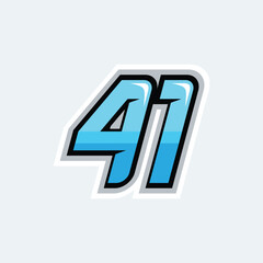 41 number racing design vector
