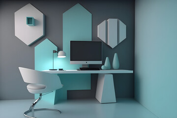 Abstract interior design Home Office Layout 