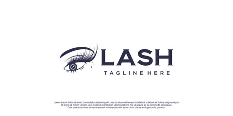 Eyelash logo with creative design and unique concept premium vector