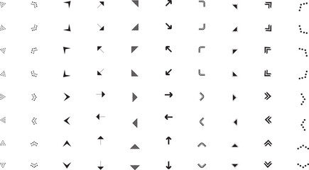 Set of arrows icons title, depict arrows, indicate direction, movement, or progression, user interface design, website navigation 360 degree arrows sign