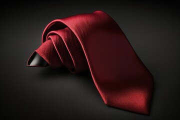 red tie on black background
