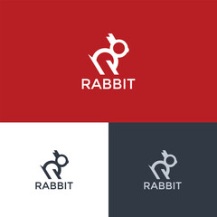 Rabbit simple logo concept vector fully editable and scalable template