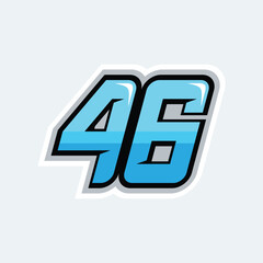 number racing design vector