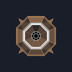 Obraz premium Bronze rate modern cyber futuristic game trophy awards for characters like RPG or shooter.