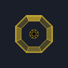 Gold rate modern cyber futuristic game trophy awards for characters like RPG or shooter.