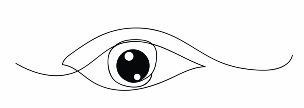 recommend clip art: Single continuous one line art female watch eye.
