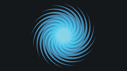 Blue swirl pattern in the center of the black background
