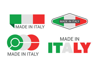 Made in Italy. Collection of Italian logos and stickers.
