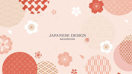 和柄と桜の背景デザイン © Burao