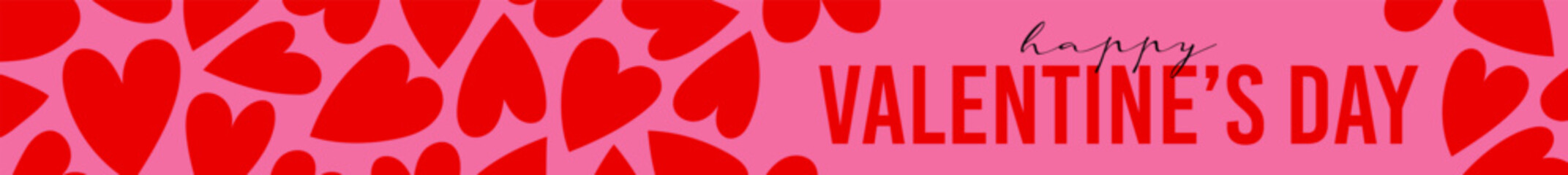 Happy Valentine's Day celebration banner template. Pink love heart illustration, online holiday header or special event cover.
