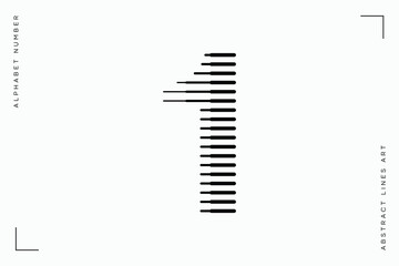 Number 1 with Abstract Line Pattern
