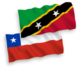 Flags of Federation of Saint Christopher and Nevis and Chile on a white background