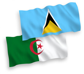 Flags of Saint Lucia and Algeria on a white background