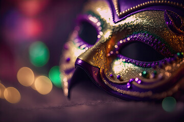 Mardi Gras Carnival Background. Illustration Generative AI