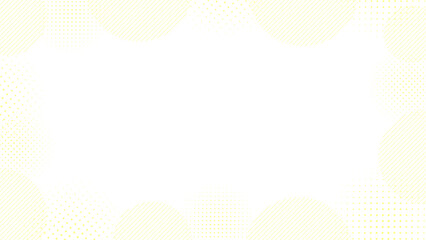 黄色のドットとストライプの丸のフレーム　16：9　