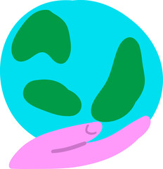 Earth On A Pink Hand