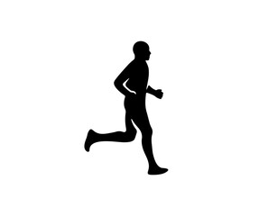 Fototapeta na wymiar Runner, athlete, running, sport and sporty, silhouette and graphic design. Fitness, athletics, run, marathon run, sprinting and jogging, vector design and illustration