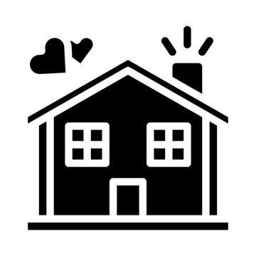 house icon solid style valentine illustration vector element and symbol perfect.