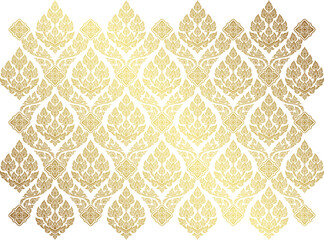 Thai art and asian art luxury style pattern gold background png file for decoration