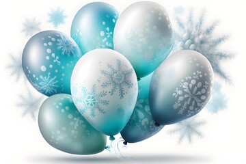 Frozen / Snowflake Party Balloons on a white background
