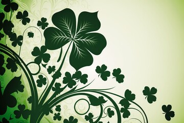 Obraz premium Four-leaf clover on wooden background