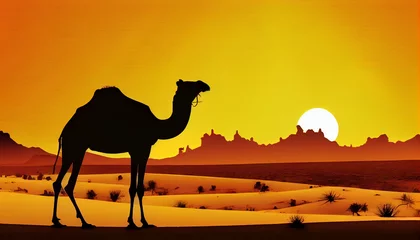 Foto op Plexiglas camel in the desert © fonstra