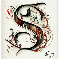 The beauty of the letter S in Asian calligraphy