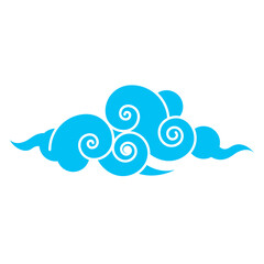swirly cloud logo icon flat vector illustration clipart isolated on white background